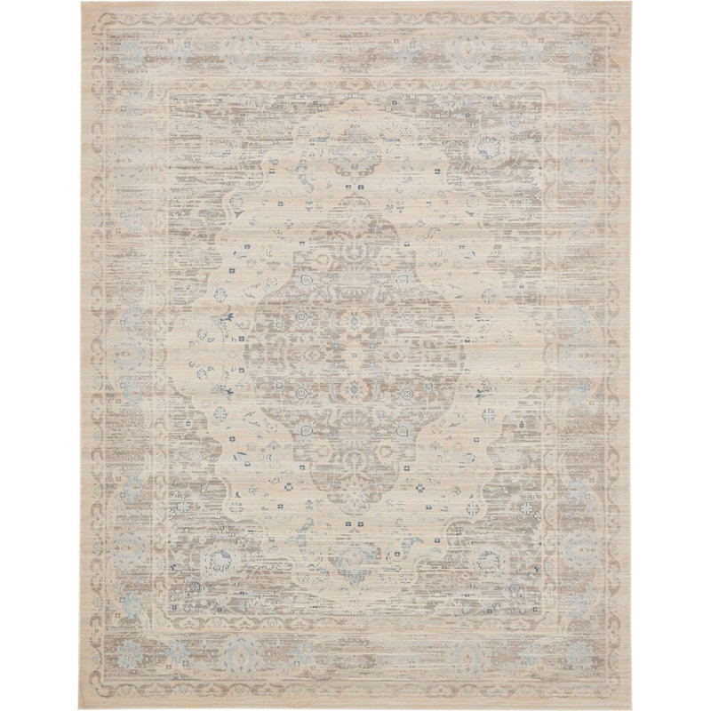 Tapis oriental beige Lyanna, Rectangle 8 pi x 10 pi