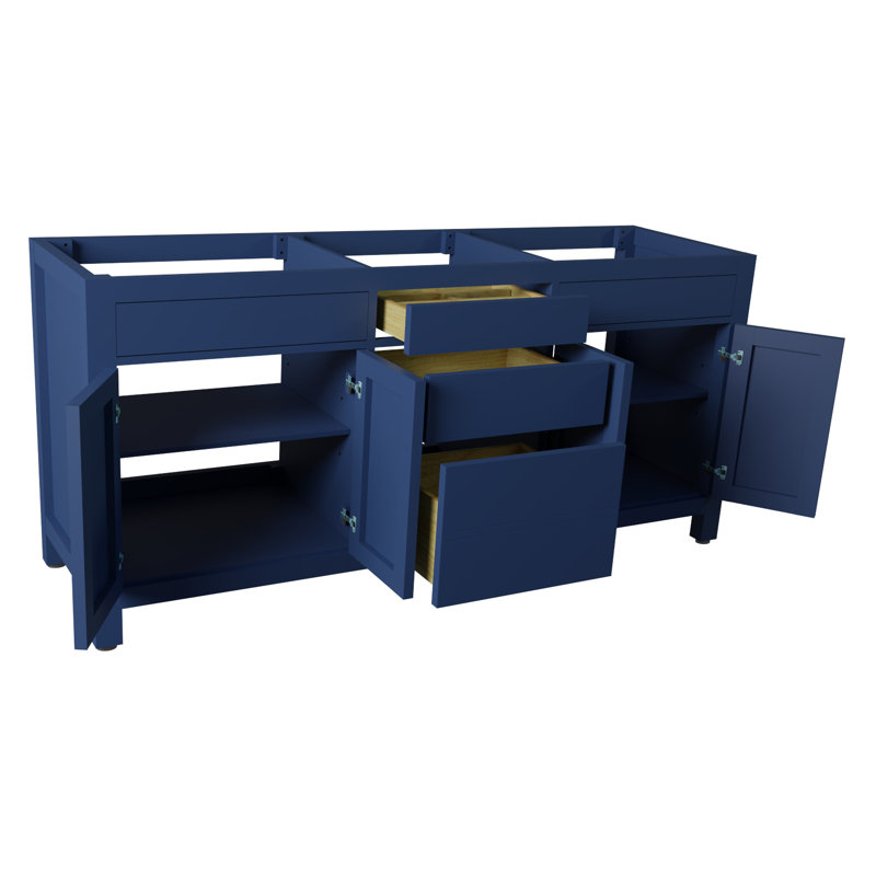 Dayton 72'' Double Bathroom Vanity Base Only, Navy Blue