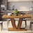 47.24" Walnut Brown Farmhouse Dining Table - Pedestal Base, Seats 4-6