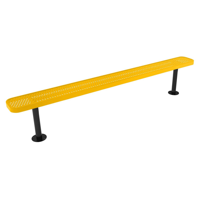 Bench, Textured Black, Expanded, 8Ft, No Back, Surface, 8ft No-Back Surface, Punched, Yellow