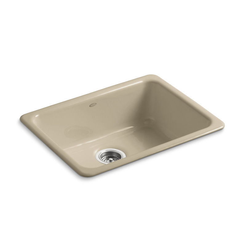 IronTones 24.25" L x 19" W x 8" Dual Mount Kitchen Sink, Frost