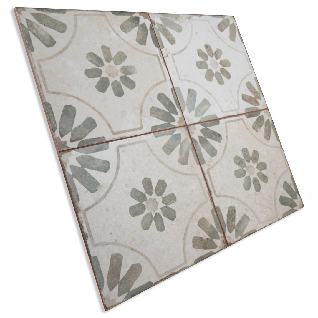 Kings 17.63" x 17.63" Ceramic Patterned Wall & Floor Tile Merola Tile 