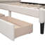 Lit simple tapissier avec 2 tiroirs, beige - lit plateforme simple et contemporain, stable