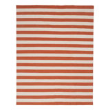 Orange Dhurrie Cotton Rug - 7'10" x 9'10"