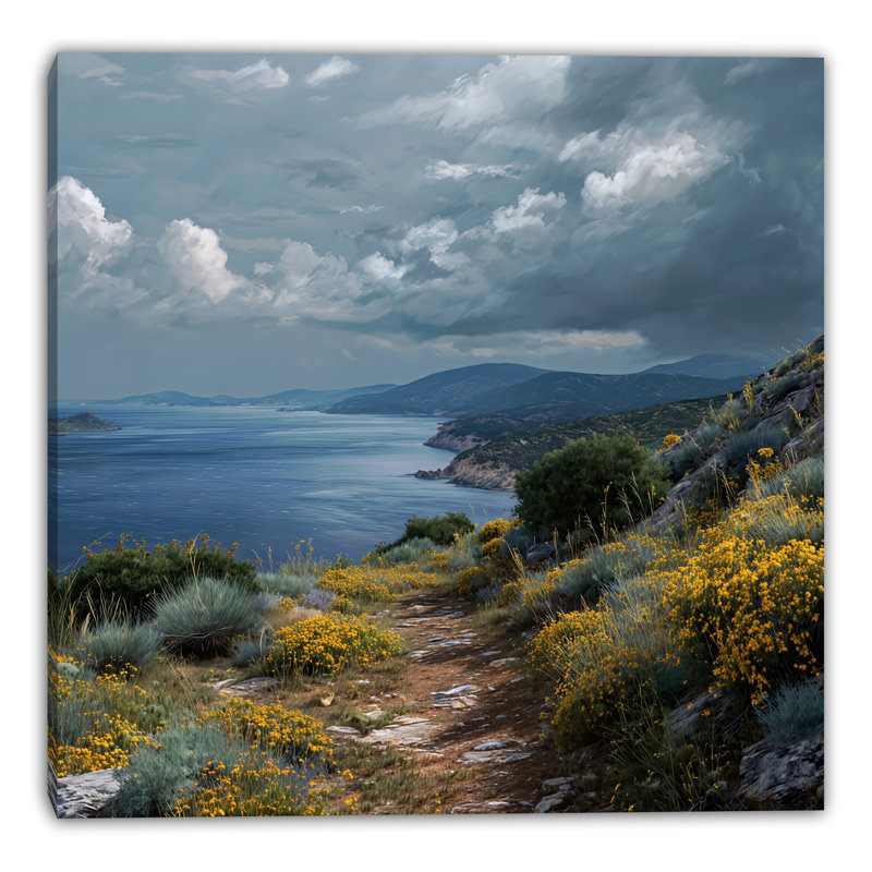 Art mural sur toile Coastal Wildflower Path, l 40 po x H 40 po x P 1,5 po