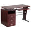 Computer Desk with Three Drawer Single Pedestal and Pull-Out Keyboard Tray