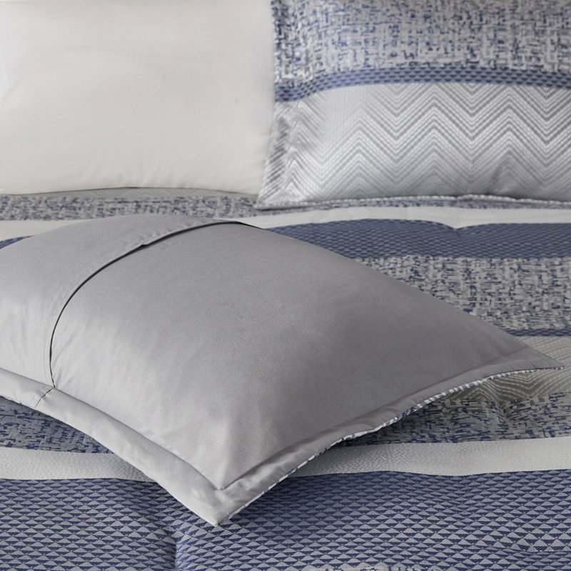 Navy Queen 7 Piece Comforter - Luxury Class Bed