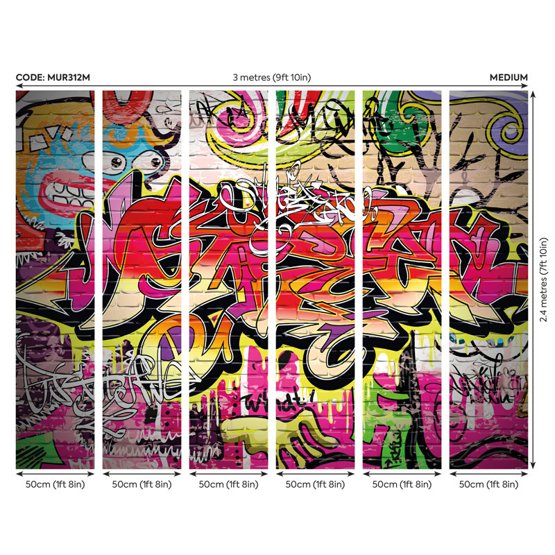 Skedee Matte Wall Mural, 240cm L x 300cm W