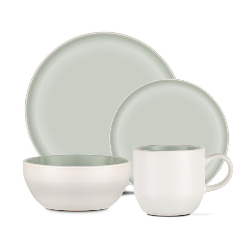 Oslo Piece Stoneware Dinnerware Set - Service for 4, Green