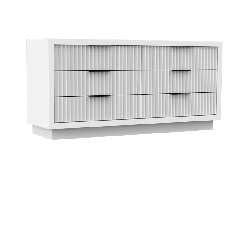 Lecrieú Double Drawer Bath Vanity, Pure White, Matte Black, 72"