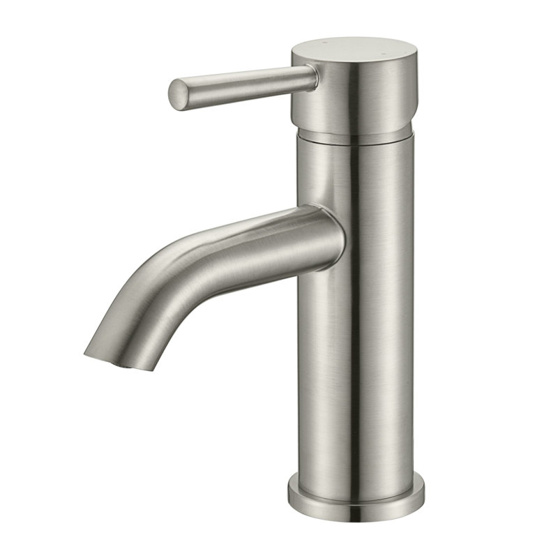 Euro Collection Single-Handle Deck-Mount Short Vessel Lavatory Bathroom Sink Faucet - Brushed Nickel, Brushed Nickel
