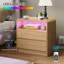 Ensemble de 2 tables de chevet modernes 24 po avec éclairage à DEL et station de charge Avenley, table de bout à 2 tiroirs sans poignée avec tablette ouverte, profil incurvé, table d'appoint pour chambre à coucher, salon-464095065-464095067
