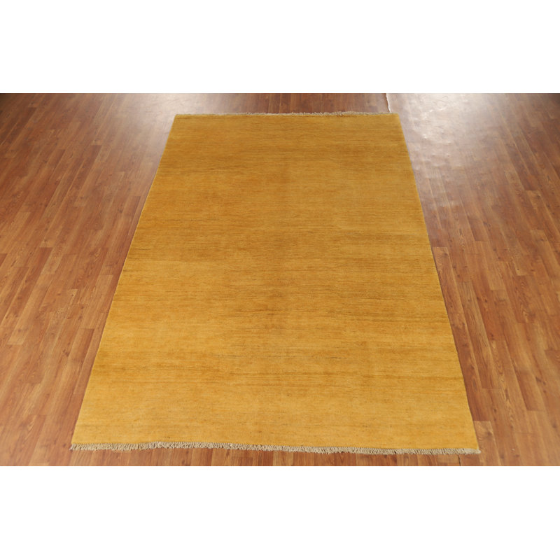 Tapis jaune moderne Gabbeh 6 x 8