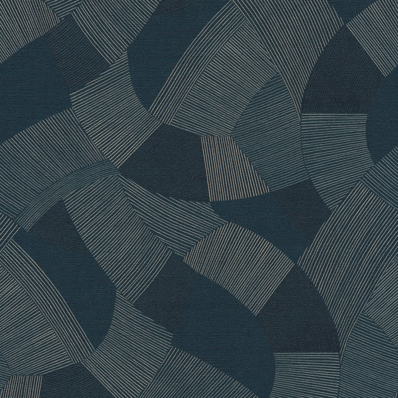 Havana 2 Collection Abstract Geometric Wallpaper Roll, Navy