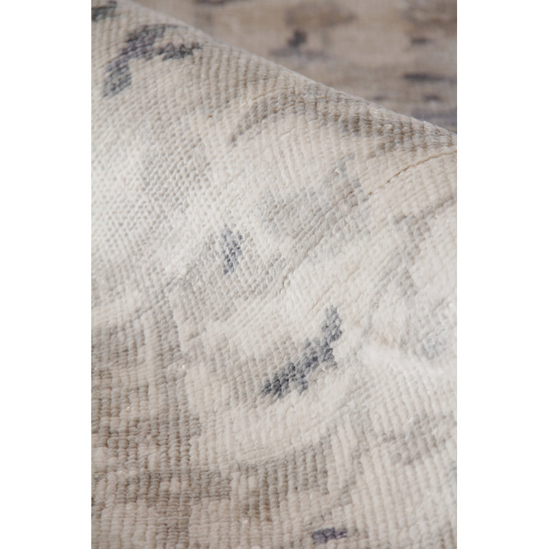 Antique Weave Bamboo Oriental Area Rug in Silver, Rectangle 9' x 12'
