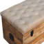 Coffre de rangement en cuir beige