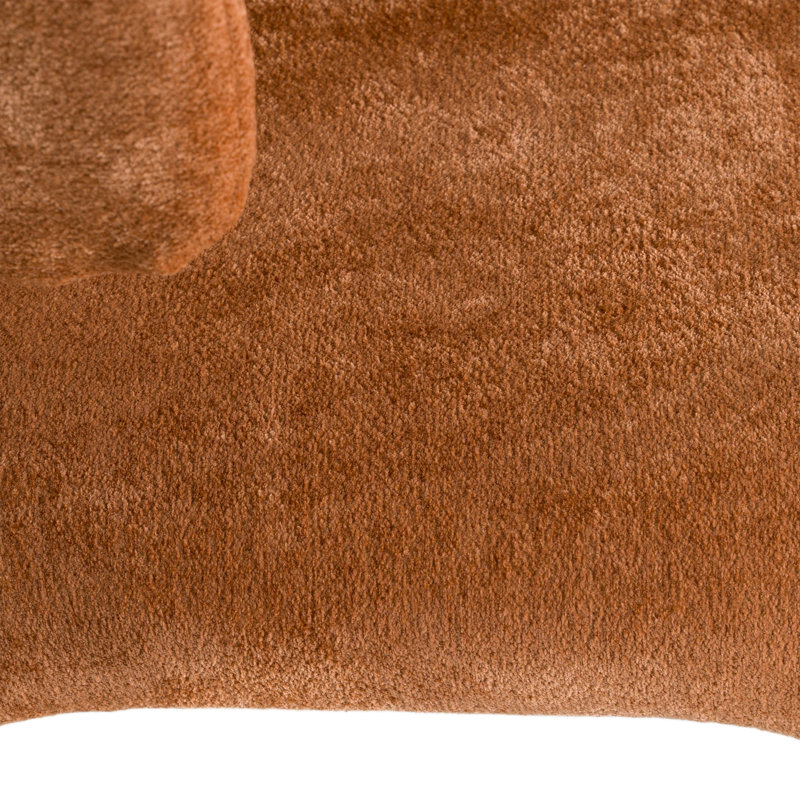 Chaise avec accoudoirs à oreilles Margart, Velours rouille
