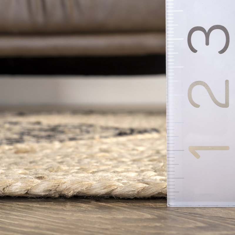 Axel Diamond Jute Natural Area Rug, Rectangle 4' x 6'
