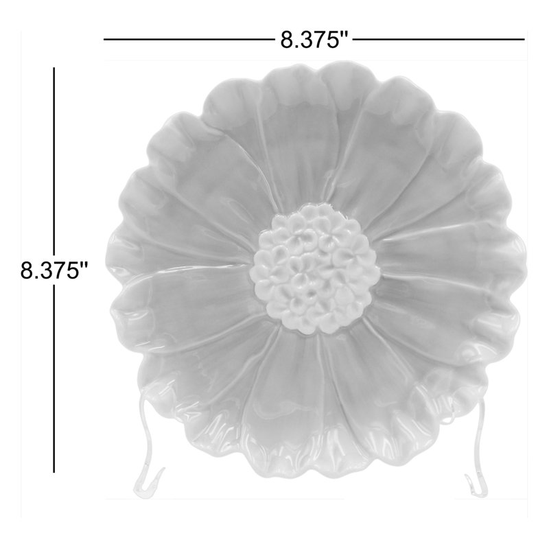 Ensemble de 2 assiettes en forme de fleur fine en porcelaine mauve Dahlia