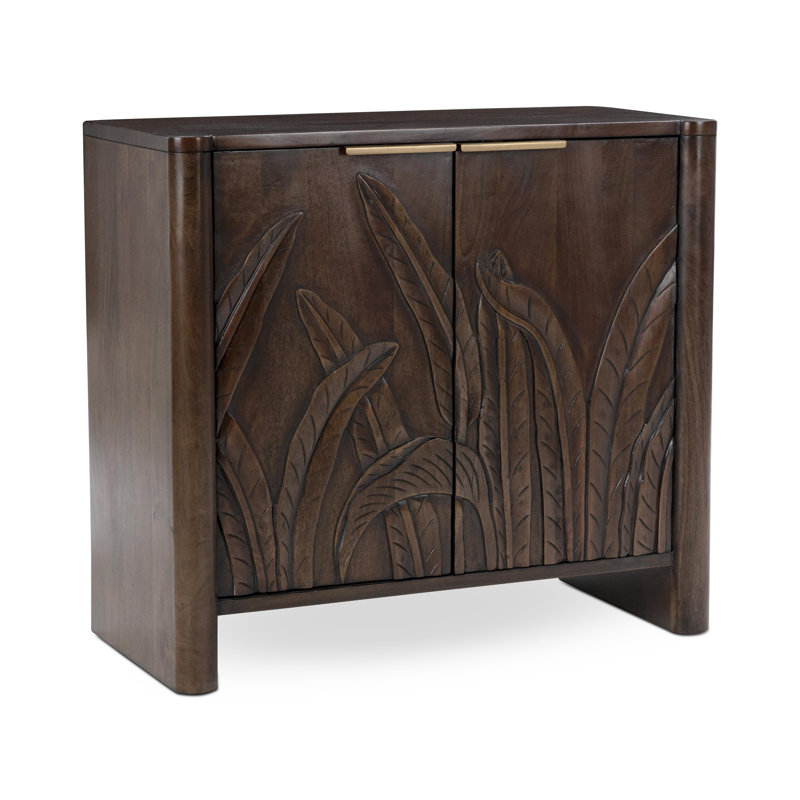 Ledro Solid Wood Accent Cabinet, Dark Brown