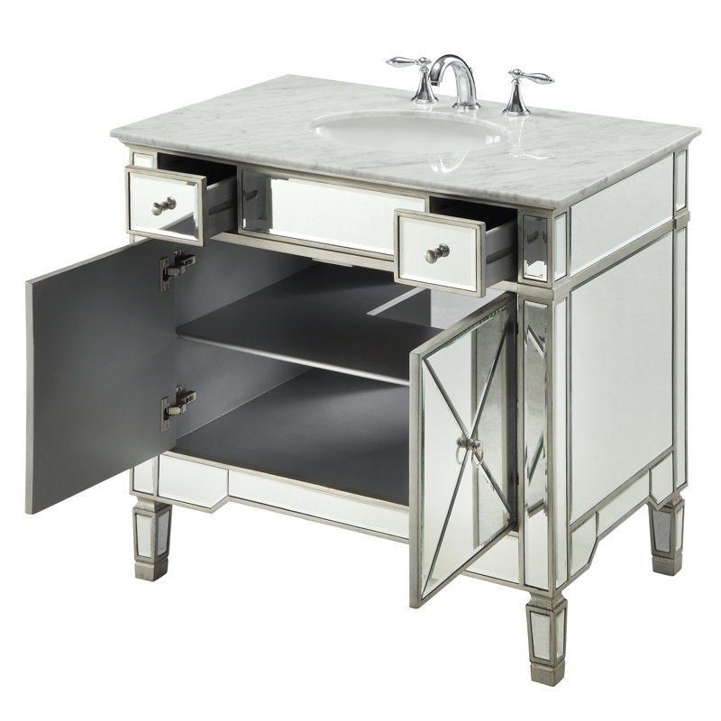 Ensemble de meuble-lavabo de salle de bain simple avec miroir 36 po Sandstrom