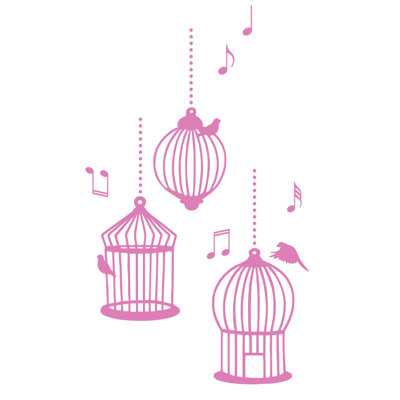 Décalcomanie murale cages d’oiseaux de chanson