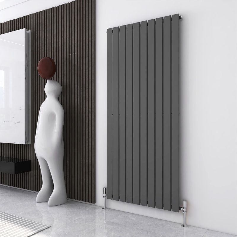 Aarvik Designer Radiator, Grey, 1800cm H x 680cm W