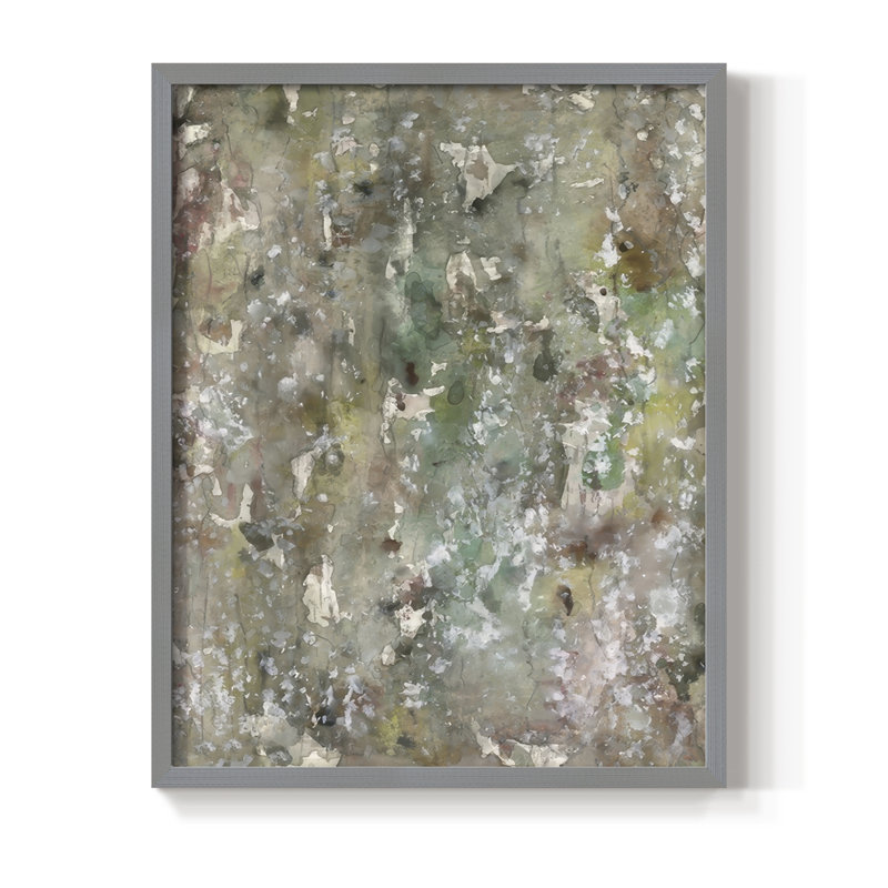 «Abstract Bark I», reproduction encadrée - bois massif, H 21 po x l 17 po, Gris