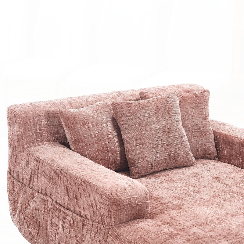 Canapé-lit Chenille, Chenille rose