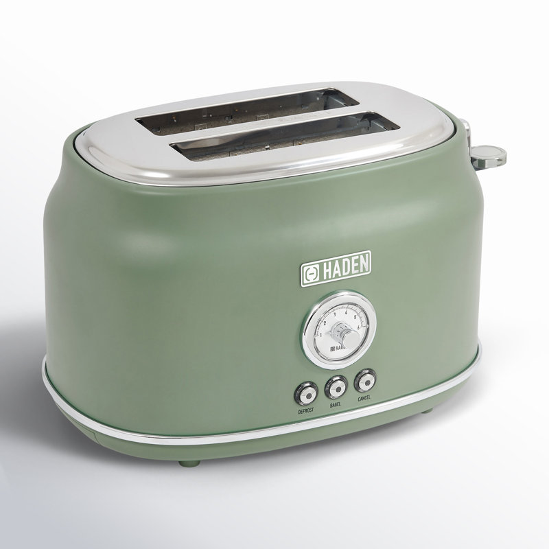 Cedar Green Stainless Steel 2-Slice Wide Slot Toaster