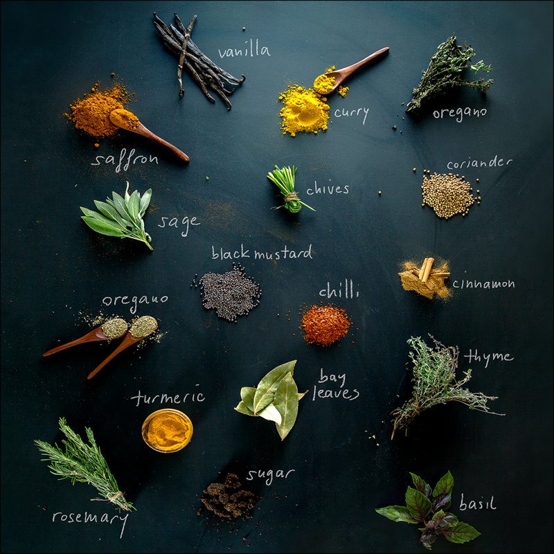 Herbage Mix - No Frame Print on Glass, 80 cm H x 80 cm W x 1.5 cm D