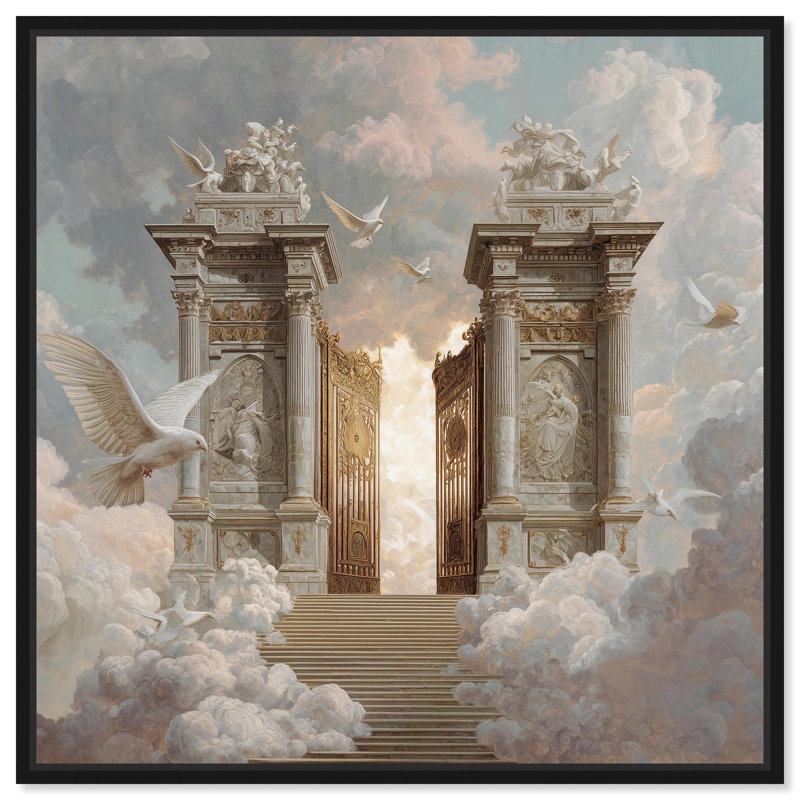 Cieux, portes, reproduction d'art sur toile par Art Remedy, H 12 po x l 12 po, Structure noire