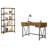 2-Piece Computer Desk & Bookcase, Rustic Nutmeg