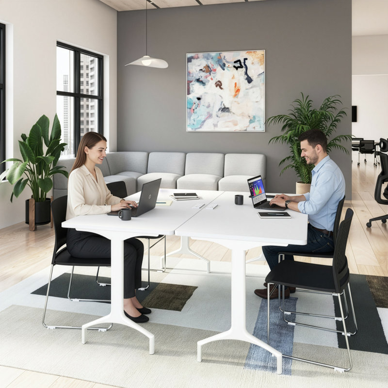 Table de formation rectangulaire modulaire Bush Business Furniture Synergy, Blanc, H 29,62 po x L 71,02 po x l 29,37 po