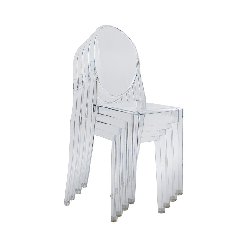 Ensemble de 4 chaises empilables en acrylique Ghost, Clear, Clear