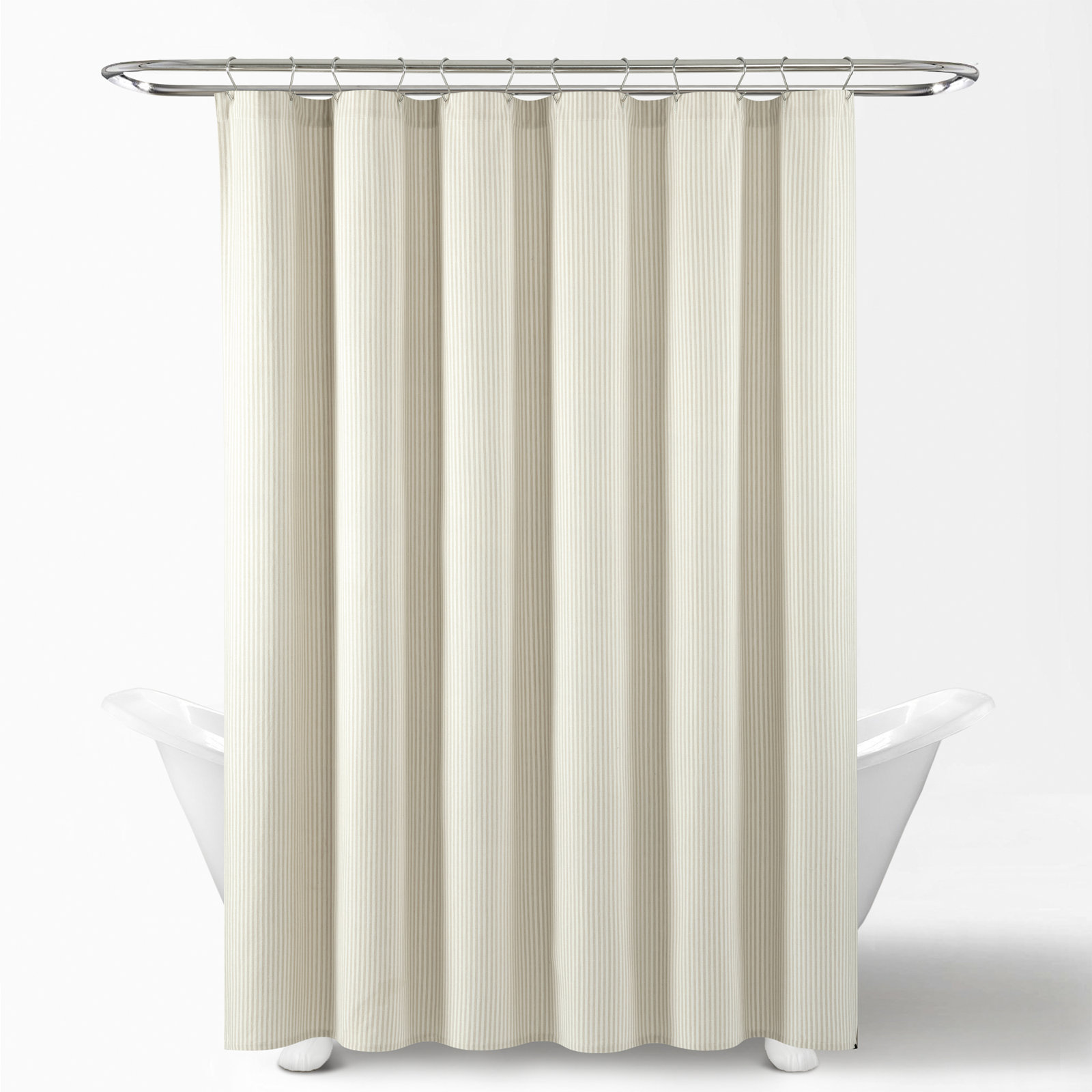 Bruno Striped Shower Curtain, Beige