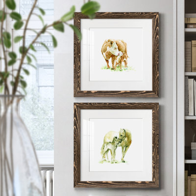 " Cow And Calf " 2 - Pieces Painting Print