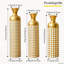 Ensemble de 3 vases de sol modernes en métal doré, de 83 cm, 66 cm et 50 cm de hauteur, pour la décoration intérieure et de mariage.