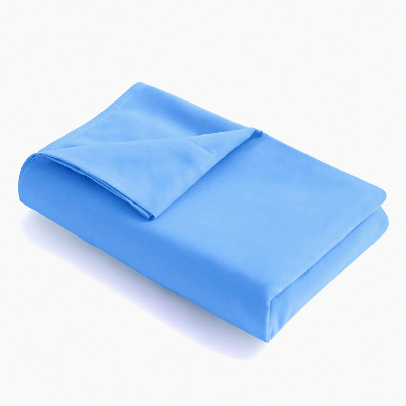 LuxurySoft Twin Brushed Microfiber Top Sheet - Sky Blue | Fade & Wrinkle-Free Hotel Quality Flat Bed Sheet | Stain Resistant Twin Flat Sheet
