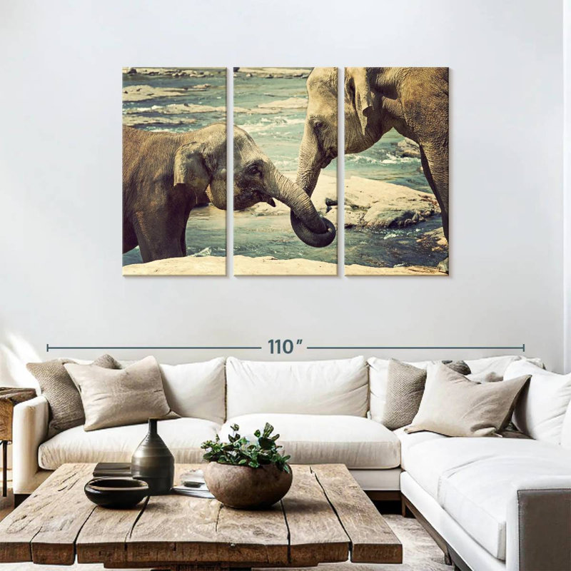 Asian Elephants, 48" H x 74" W