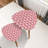 Triangle Nesting Coffee Table Set of 2 Hearts chess grid seamless pink chess board End Table Modern Minimalist Side Table Set for Living Room Bedroom