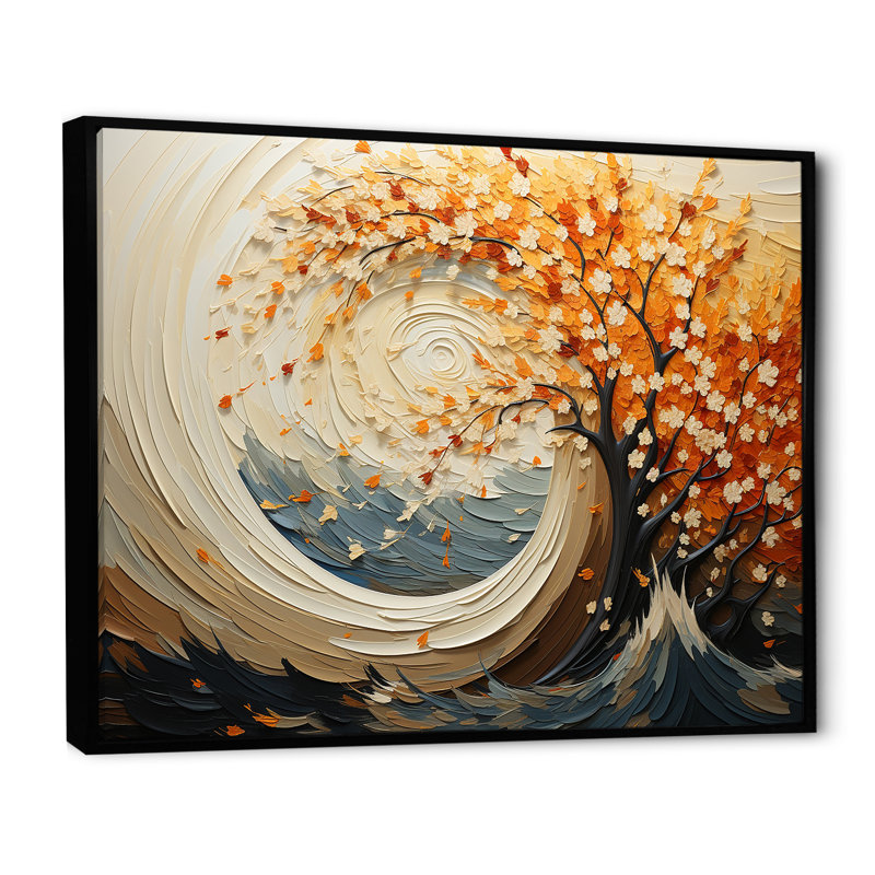 Karmas Wheat Whirl Meadow II, Cadre flottant noir, 30" H x 40" W