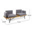 Causeuse d'extérieur industrielle avec table basse
