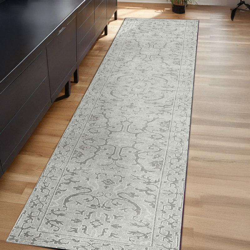 Hand-Knotted High-Quality Light Blue Runner