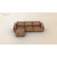 Canapé modulaire en cuir fleur et polyuréthane 3 pièces l 126,8 po Solena-172941161