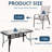 All Weather Patio Dining Set For 6, Outdoor Table And Chairs With 1.69″ Umbrella Hole,  30"X 55" Table And Stackable Chair, For Lawn, Deck (Umbrella Not Included) (Black Table & Cream Chairs )-1896789700-1886006101
