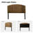 Boatwright Rattan Panel Headboard with Solid Wood Legs-1846887739