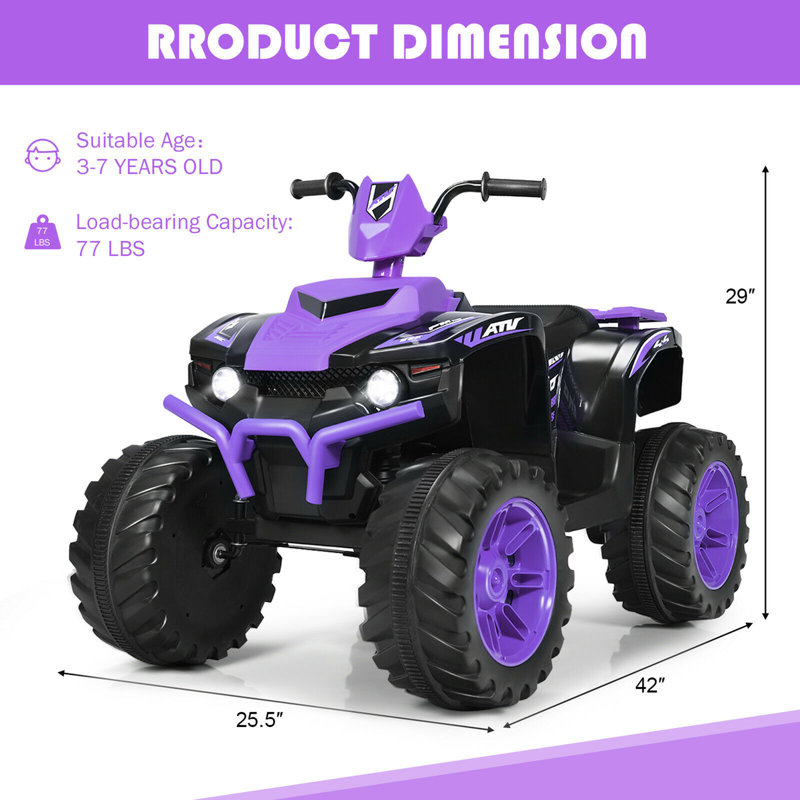Quad pour enfants en voiture, Violet