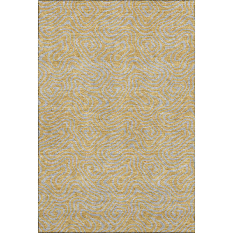 Premium Machine Washable Birchview AMF1031 Swirls Rug, Rectangle 10' x 14'