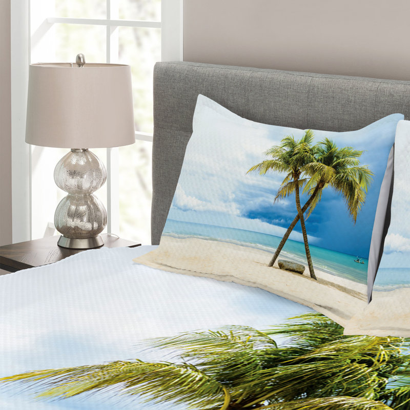 Deschamps No Pattern Bedspread with Pillow Shams, 220 x 264 cm